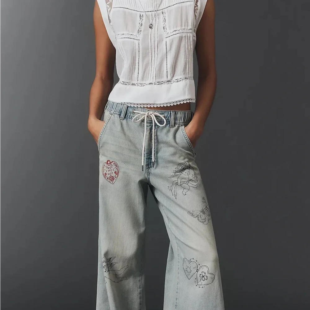 Anthropologie Light Blue Artistic Straight Leg Jeans - Picture 4 of 7